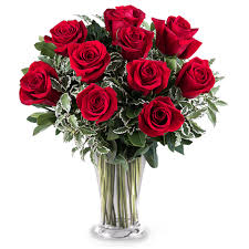 12  Red Rose Vase 