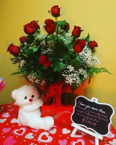 Lover's Special- Dozen Rose Arrangement Vase Arrangement Combo