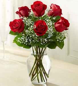 Love's Embrace Half Dozen Roses Rose Arrangement
