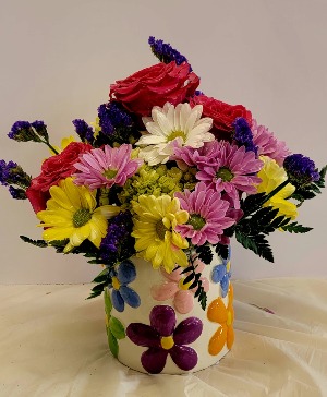 Loves me, Loves me not? bright mixed florals