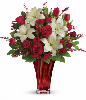 Love's Passion Bouquet Vased Arrangement (Container sold out )