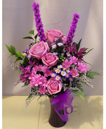 Loves Purple Vase Arrangement