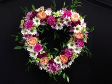 Loving Farewell Heart Wreath Funeral Flowers