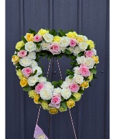 Loving Heart Open Wreath Funeral Flowers