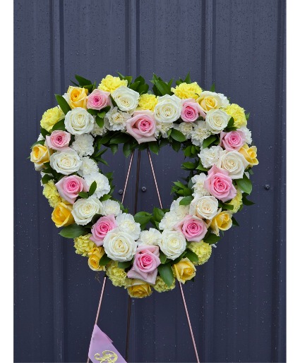 Loving Heart Open Wreath Funeral Flowers