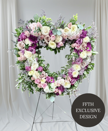 Loving Lavender Heart Standing Funeral Heart