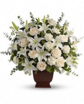 Loving Lilies and Roses Bouquet sympathy arrangement 
