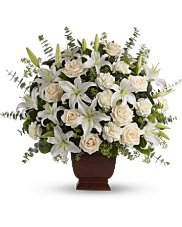 Loving Lilies and Roses Bouquet Vase Arrangement in Sunrise, FL | FLORIST24HRS.COM