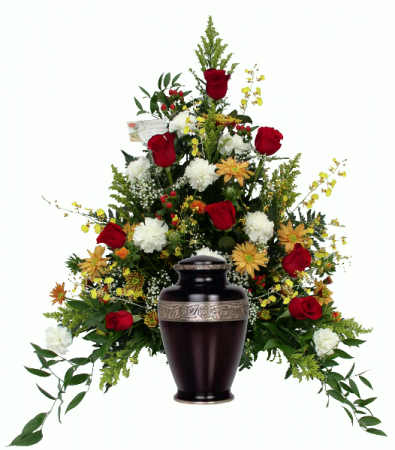 Loving Memory Urn Arrangement Cremation Flowers (urn not included)