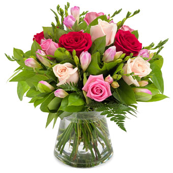 Loving Roses Round bq of assorted roses