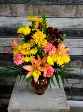 Loving Shades of Fall Vase arrangement 