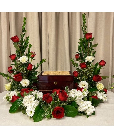 Loving Thoughts Urn Presentation Funeral Flowers in Galveston, TX | MAINLAND FLORAL