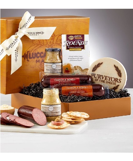 Lucca & Sons™ Sausage & Cheese Gift Box ADD TO FLOWERS ORDER FOR NO ADDITIONAL DELIVERY FEE!