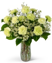 Lucky Blooms Arrangement 1dz green carnation 