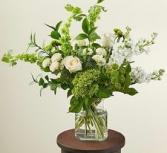 Lucky Charm Bouquet Stock Bells of Ireland Hydrangea Rose