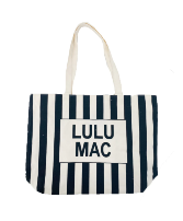 Lulu Mac Canvas Tote LM-BG-1002-Black/White Stripe 