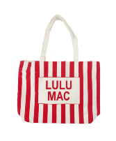 Lulu Mac Canvas Tote LM-BG-1002-Red/White Stripe 