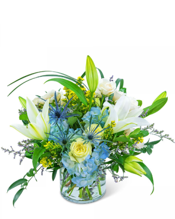 Luna Blue Flower Arrangement in Macon, GA | PETALS, FLOWERS & MORE