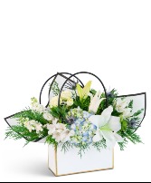 Luna Blue Tote Flower Arrangement