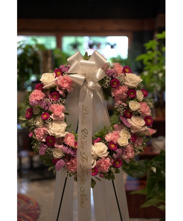 Lush & Feminine Floral Wreath in South Milwaukee, WI | PARKWAY FLORAL INC.