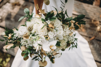 Lush gold & white Bridal bouquet