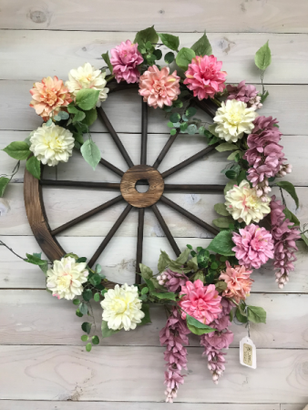 Lush Wagon Wheel Wreath