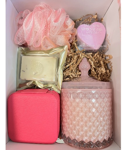 Luxe Pink Pamper Box Gift Basket