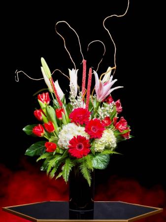 Luxe Red-Daisy Luxury Gerbera Daisy & Tulips Mix