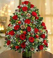 Luxurious Floral Christmas Tree Stunning Table Top Tree with Lights 