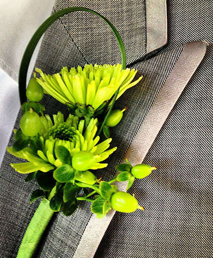 Luxurious Lime Boutonniere 