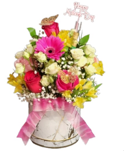 Luxury Flower Bouquet Gift Box - Round Fresh arrangement