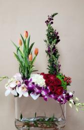 Luxury Orchid and Roses Gift Love Arrangement