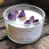 Luxury Quartz Candle, Sandalwood & Warm Amber Candle