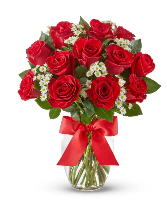 Luxury Red Roses - One Dozen Rose Arrangement