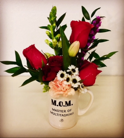 M.O.M. Floral Mug Ceramic MOM Mug in Mix Rose and Floral