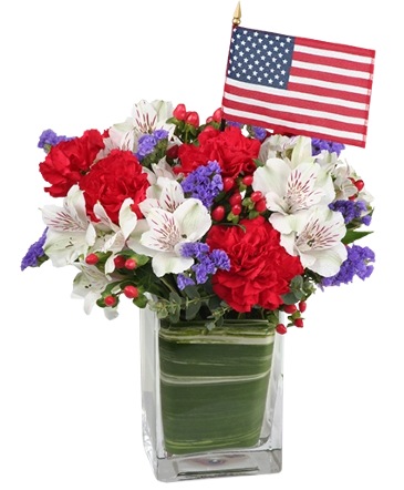 Made In The USA Patriotic Arrangement in Ocala, FL | Blue Creek Florist
