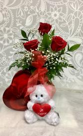 Madly in Love  Red Roses in vase 