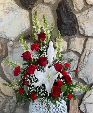 Madonna Pedestal Arrangement Funeral