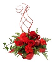 Magical Red Christmas  Gravesite Arrangement 