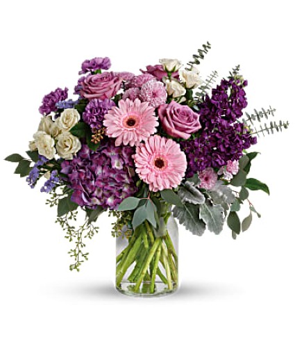 MAGNIFICENT MAUVES VASE ARRANGEMENT