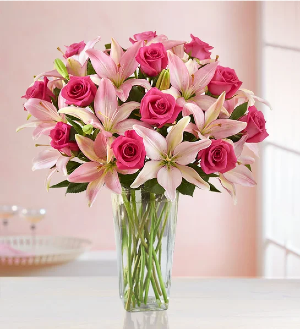 Magnificent Pink Rose & Lily Bouquet 