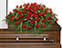 MAJESTIC RED CASKET SPRAY of Funeral Flowers
