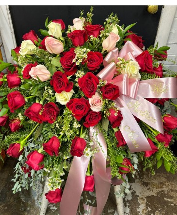 Majestic Rose Casket Spray Rose Casket Spray in Scott City, MO | Mason Grace Boutique & Floral