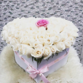 Make her Day 50 Roses- Large Heart Box