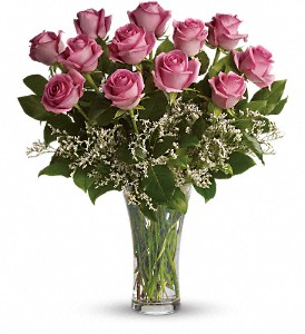 Make Me Blush - Dozen Long Stemmed Pink Roses floral arrangement