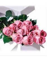 Make me blush One dozen pink long stem roses.