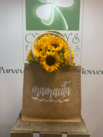 Mamacita Sunflower Burlap Tote Flowers For Her