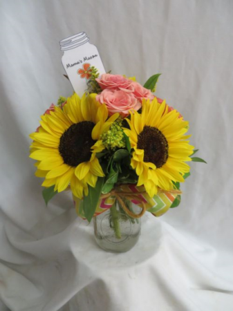 Mama's Mason Fresh Mixed Arrangement in a mason jar