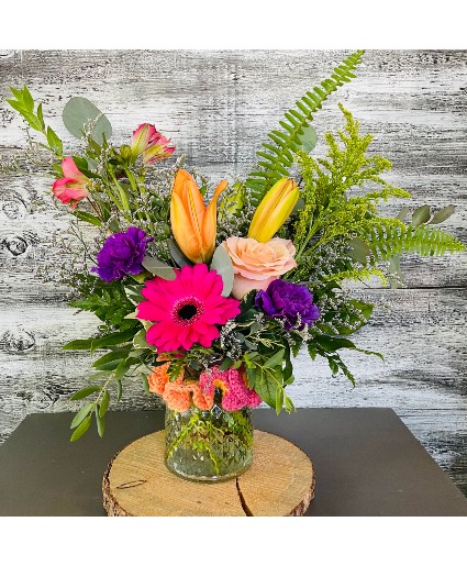 Mamas Scrunchie Garden Vase Arrangement