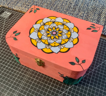 Hand Painted Mandala Jewelry and Keepsake Box 